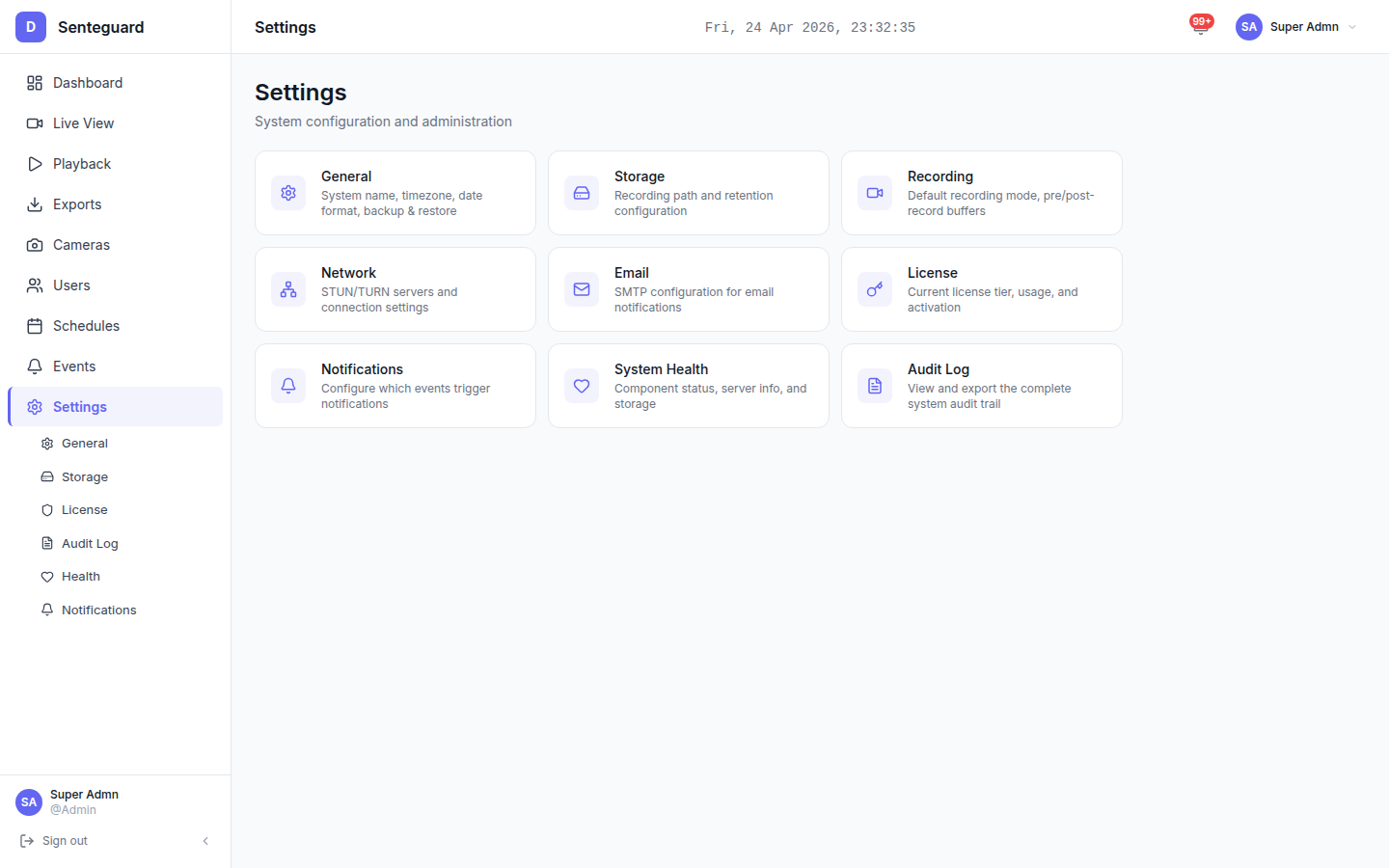 SenteGuard X — Settings & Access Control